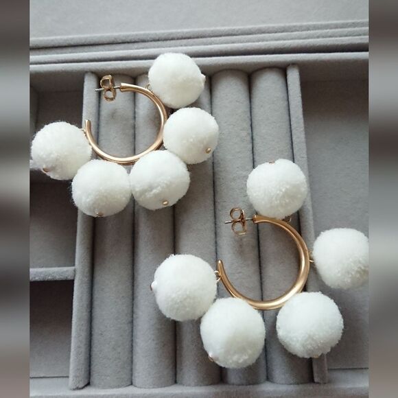 J.Crew Pom-pom hoop earrings - Picture 5 of 9